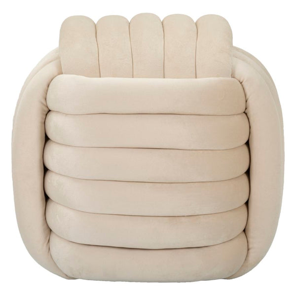 acquista Puff Softy Crema 45x45x45 cm in MDF e Cotone e Poliestere Crema