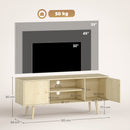 Mobile TV da 55" con 2 Armadietti e 2 Ripiani Aperti 120x34x50 cm in Legno e Truciolato Color Legno      