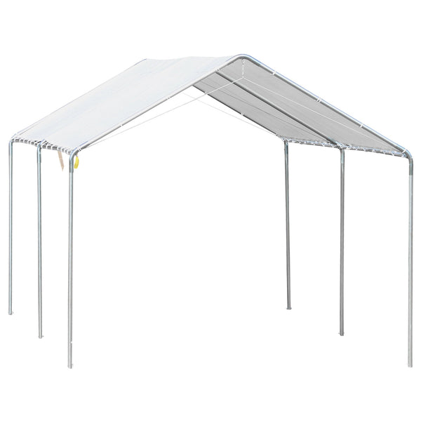Auvent de Voiture 5,95x2,9x2,6m en Acier Galvanisé Blanc acquista