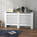 Copritermosifone a Doghe 152x19x81 cm con Ripiano Portaoggetti in MDF Bianco  