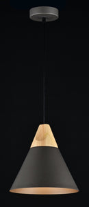 Lampada pendente Pendant in Metallo e Legno Bicones Nero