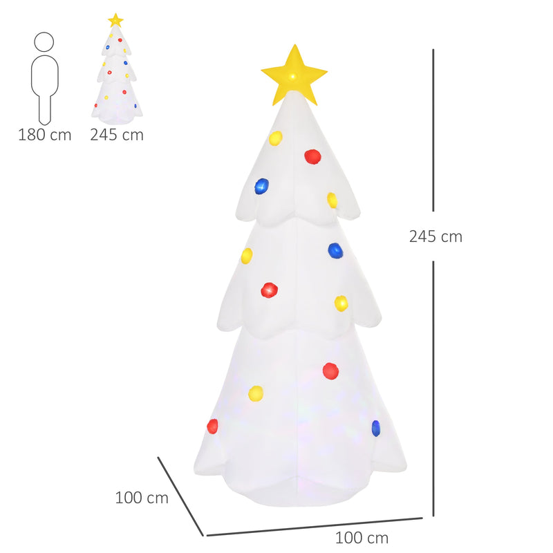 Albero di Natale Gonfiabile H245 cm con Luci LED Bianco