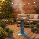 Barbecue a Carbone Venus 607 Ompagrill Gamba a Colonna con Areazione in Acciaio Verniciato Celeste