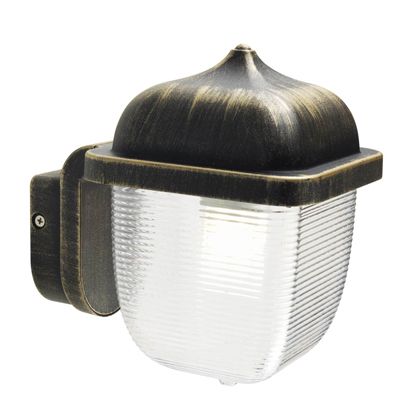 Lampada Applique Quadra Colore Nero e Oro per Esterno Linea Short Sovil