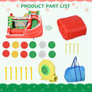 Castello Giostra Gonfiabile Natalizia 290x280x220 cm con Scivolo e Accessori Multicolore