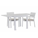 Tavolo da Giardino Allungabile 82/163x82xH75 cm in alluminio Lipari Bianco