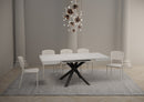 Tavolo Allungabile 90-194x90x77 cm Clerk Bianco Frassino
