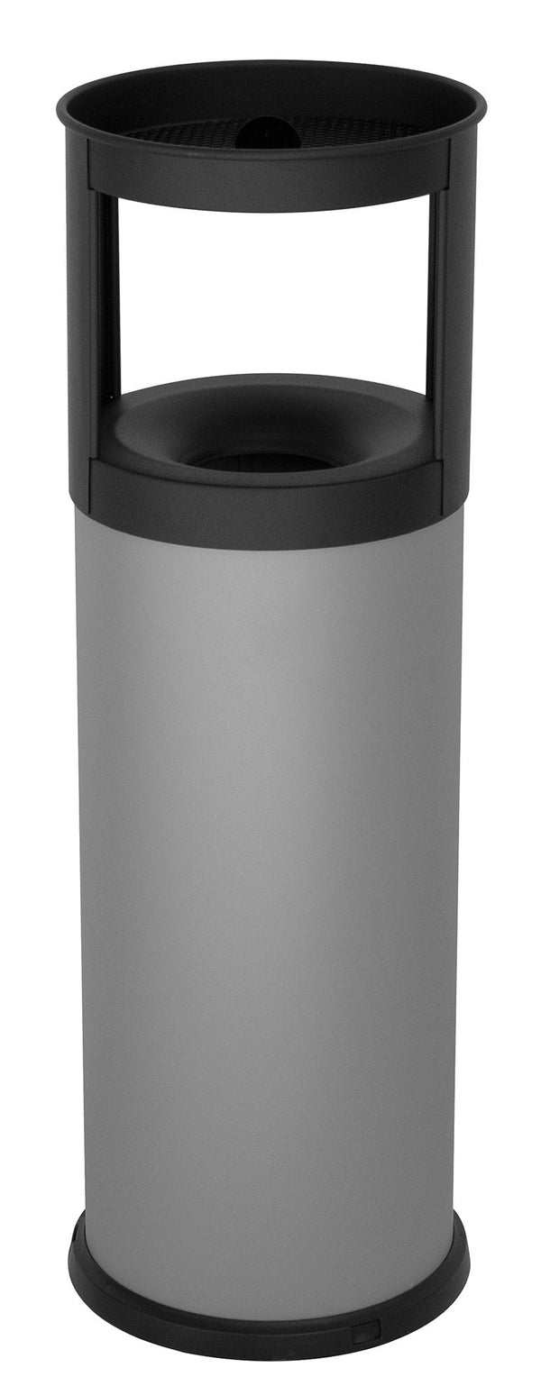 acquista Pattumiera Gettacarte Ø25xh80 cm Autoestinguente Posacenere in Acciaio Verniciato Grigio