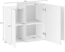 Pensile 3 Ante 90x38x65,5 cm Coro Bianco Lucido e Cemento