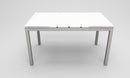 Tavolo Allungabile in Metallo 110/170x70x76cm TFT Glass Bianco Grigio