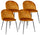 Lot de 4 Chaises Rembourrées 45x55x79 cm en Velours Caramel