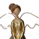 Angelo resina oro con ali led cm 12,5x7xh20,5