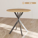 Tavolo da Pranzo Rotondo Stile Industriale Ø80x75 cm con Gambe a Croce in Acciaio Colore Quercia      