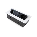 Multipresa Atom 26 Lite per Scrivania Verniciato Bianco Zama e Acciaio e Tecnoplastica Emuca