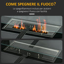 Camino a Bioetanolo da Incasso 90x15x40 cm 2 Bruciatori da 0,85L in Acciaio Inox Nero 
