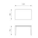 Tavolo Allungabile 120/170x80x76 cm in Metallo con Top Ceramica su Vetro Marmo Nero