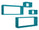 Ensemble de 3 étagères cubiques murales carrées et rectangulaires en panneaux de fibres bleu Atoll Merlin