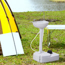 Lavabo Portatile da Campeggio 17L 51x33,5x103 cm con Ruote in HDPE  Grigio Chiaro