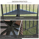 Gazebo da Giardino 3x3m con Zanzariera in Metallo Caffè