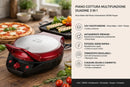 Piano Cottura Multifunzione Duadine 3 in 1 Antiaderente 1200W Kooper Italì Pizza Maker