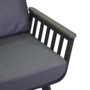 Set Salotto da Giardino Divano 2 Poltrone e Tavolino in Alluminio Medford Antracite