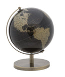 Mappamondo Bronzo Ø20x28 cm Plastica e Ferro Nero e Oro