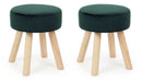 Set 2 Sgabelli  34x34x38 cm in Velluto Adeline Jungle