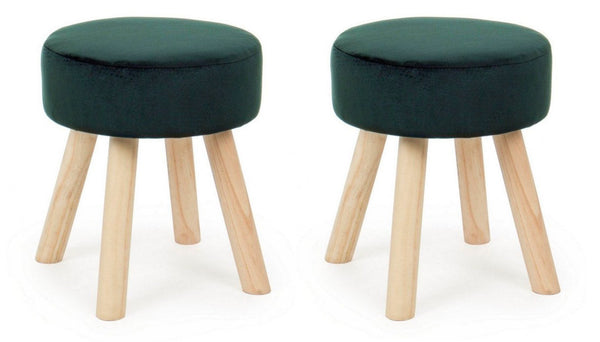 Set 2 Sgabelli 34x34x38 cm in Velluto Adeline Jungle acquista