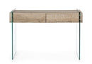 Consolle 2 Cassetti Line Kenya Rettangolare 110x40 in MDF e Vetro