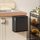 Pattumiera 29,7x17,4x30 cm Capienza da 8L con Coperchio e Secchio Interno Rimovibile in Acciaio Inox Nero      