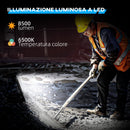 Faretto LED da Esterno IP65 35x20x32 cm da 6500k con Testa Girevole e Supporto Nero  