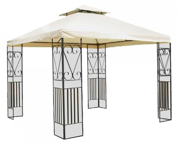 Tonnelle de jardin en acier 3x3m Bauer Ecru sconto