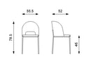 Set 2 Sedie 52x55,5xH78,5 cm in Tessuto Greta Giallo