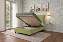 Letto Singolo Contenitore Imbottito Microfibra Tè Verde BoxMax Testata Soft Varie Misure