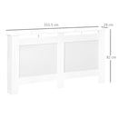 Copritermosifone in Legno a Griglia Bianco 151.5x82x19 cm 