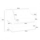 Divano 2 Posti 125x83x82 cm in Tessuto Grigio Scuro