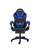 Chaise de jeu ergonomique 66x60x134 cm avec repose-pieds en similicuir bleu