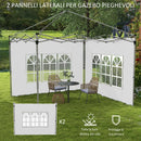 Pareti per Gazebo 3x3m o 3x4m 295x195 cm in Plastica e Tessuto Oxford Bianco