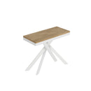 Consolle Allungabile 90-300x40x77 cm Saki Evolution Quercia Natura Gambe Bianche 