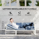 Set Salotto da Giardino Angolare Poltrona Reclinabile 2 Divanetti con Cuscini e Tavolino Grigio   