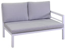 Set Salotto da Giardino Divano Angolare Tavolino e Pouf in Alluminio New Irvine Bianco