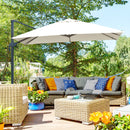 Ombrellone a Sbalzo 295x295 cm Inclinabile con Base a Croce Bianco Crema  