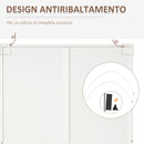 Armadio Moderno con Guardaroba 2 Ante 80x50x180 cm in Legno truciolare e Vetro Bianco