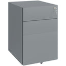 Cassettiera da Ufficio 3 Cassetti con Serratura e Ruote 39x48x59 cm in Acciaio Grigio 