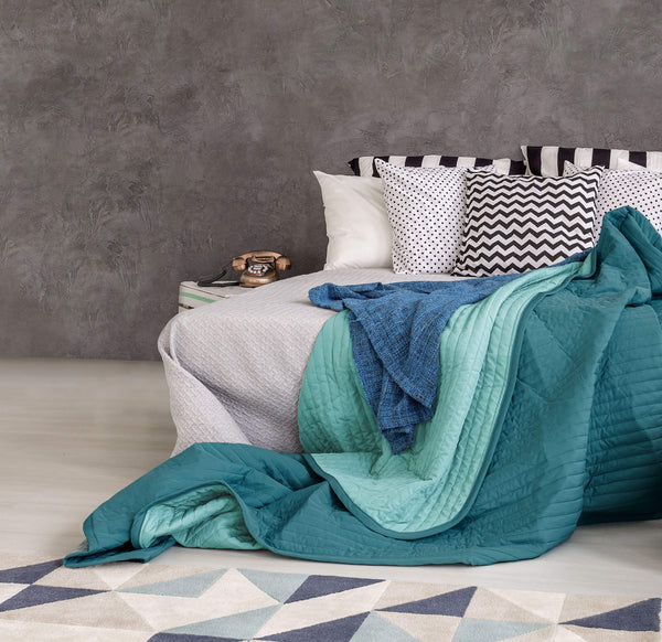 Couette double face 100gr bleu sarcelle/bleu sarcelle différentes tailles online