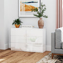 Cassettiera 6 Cassetti 112x34x75 cm in Legno Ingenerizzato Bianco      