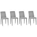 Set 4 Sedie Imbottite 41,5x54,5x87 cm in Tessuto Grigio