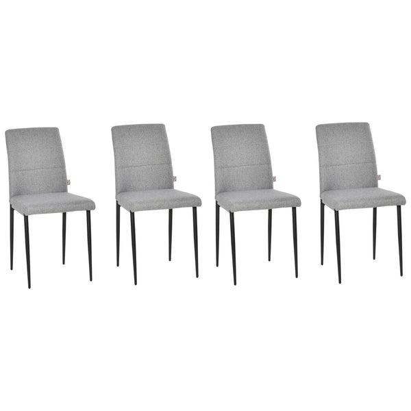 Lot de 4 Chaises Rembourrées 41,5x54,5x87 cm en Tissu Gris acquista