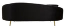 Divano 3 Posti Oslo con Cuscini Nero 185x84x68 cm in Eucalipto e Spugna e Poliestere e Metallo      