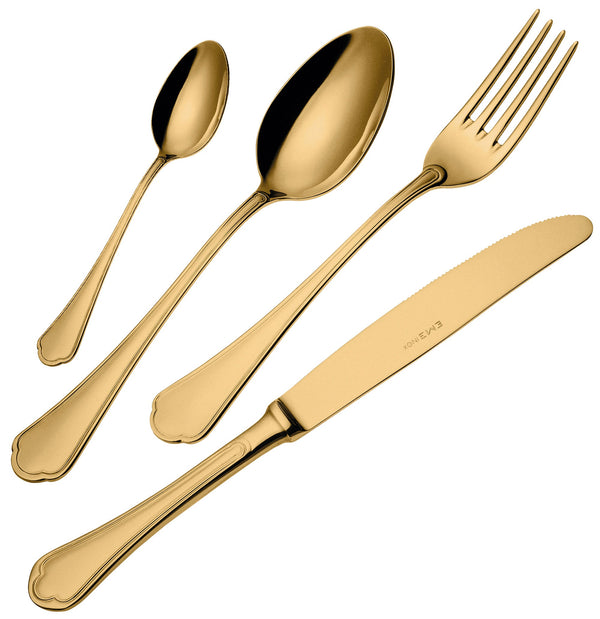 online Ménagère de Service 24 Pièces en Acier 18/10 PVD Eme Domus Or